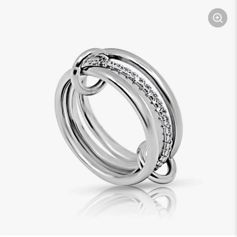 Evryjewels Stacked Linked Crystal Band Ring